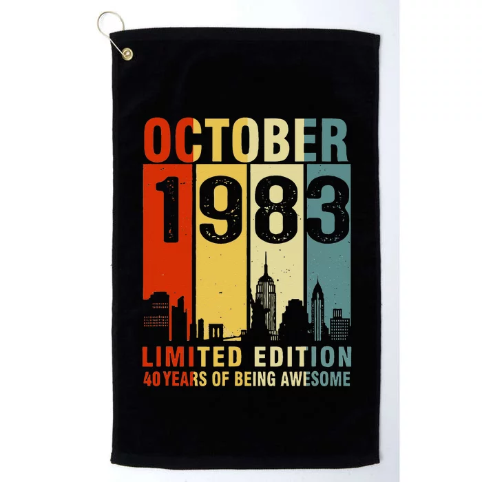 October 1983 Limited Edition 40 Years Of Being Awesome Platinum Collection Golf Towel