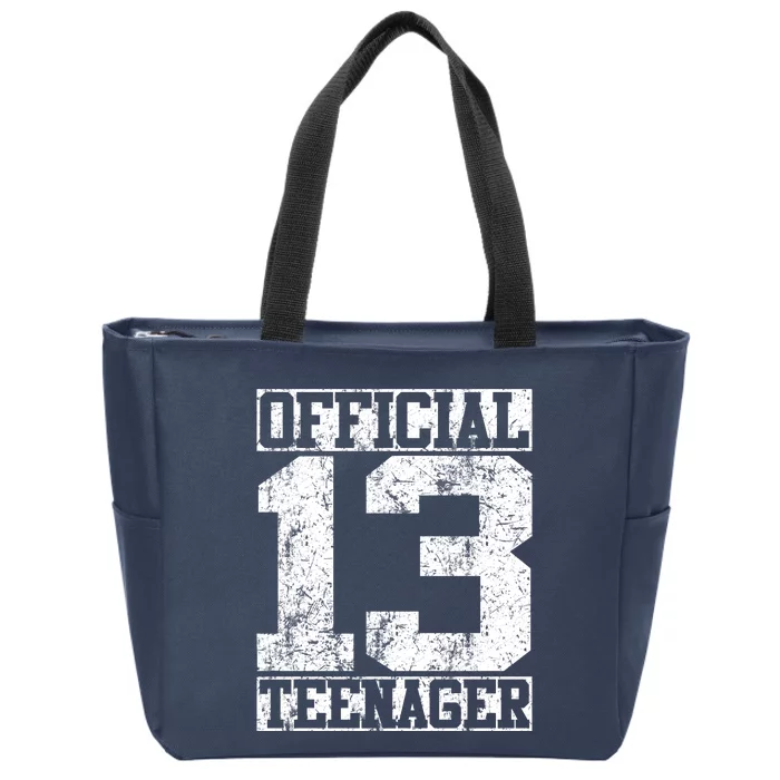 Officially 13 Teenager Distressed Look Zip Tote Bag