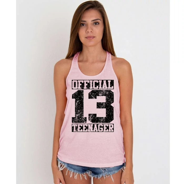 Officially 13 Teenager Distressed Look Women's Knotted Racerback Tank