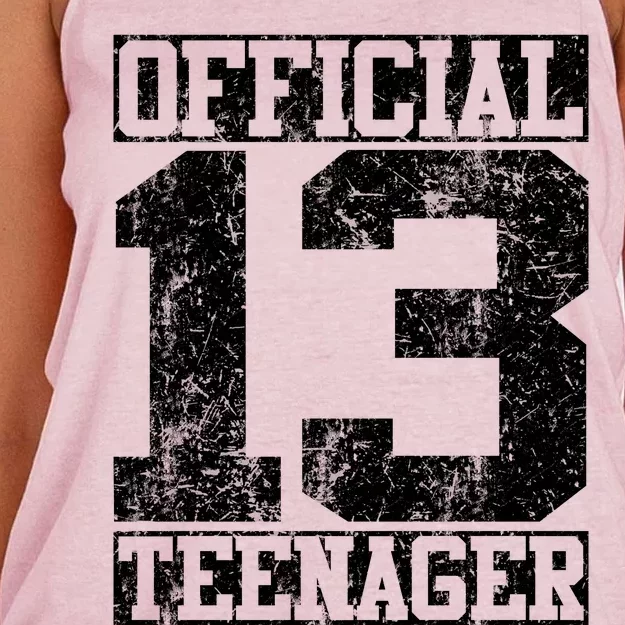 Officially 13 Teenager Distressed Look Women's Knotted Racerback Tank