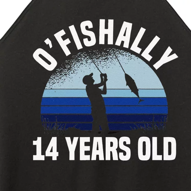 Ofishally 14 Years Old Fisherman 14th Birthday Fishing Women’s Perfect Tri Rocker Tank