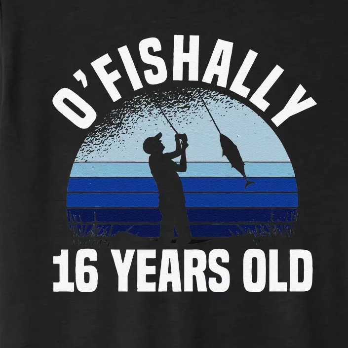 Ofishally 16 Years Old Fisherman 16th Birthday Fishing ChromaSoft Performance T-Shirt