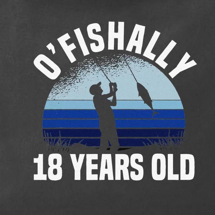 Ofishally 18 Years Old Fisherman 18th Birthday Fishing Zip Tote Bag