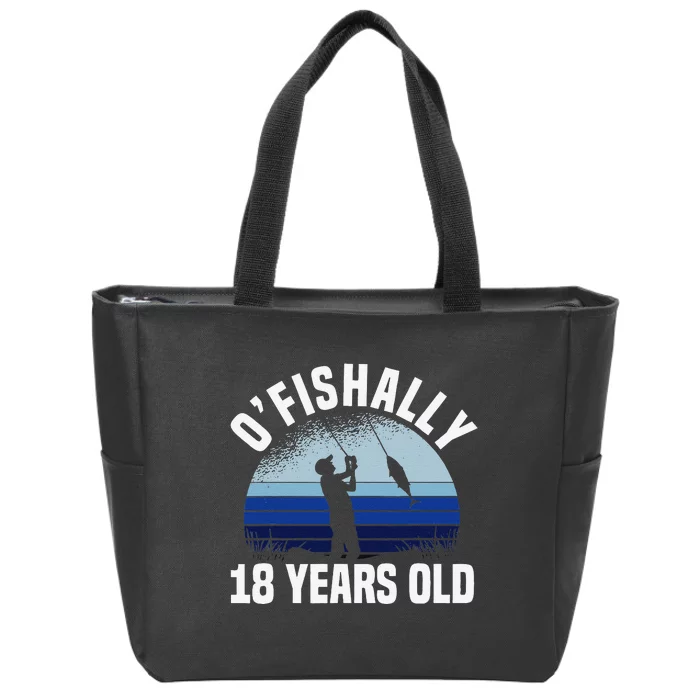 Ofishally 18 Years Old Fisherman 18th Birthday Fishing Zip Tote Bag