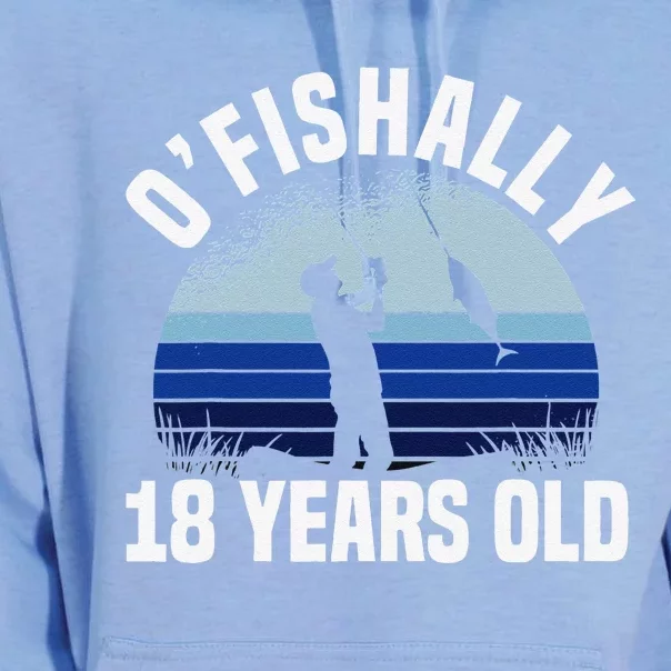 Ofishally 18 Years Old Fisherman 18th Birthday Fishing Unisex Surf Hoodie