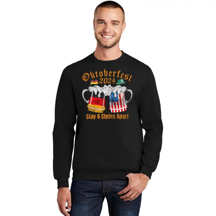 Oktoberfest 2024 6 Stein Apart Beer October Funny Drinking Tall Sweatshirt