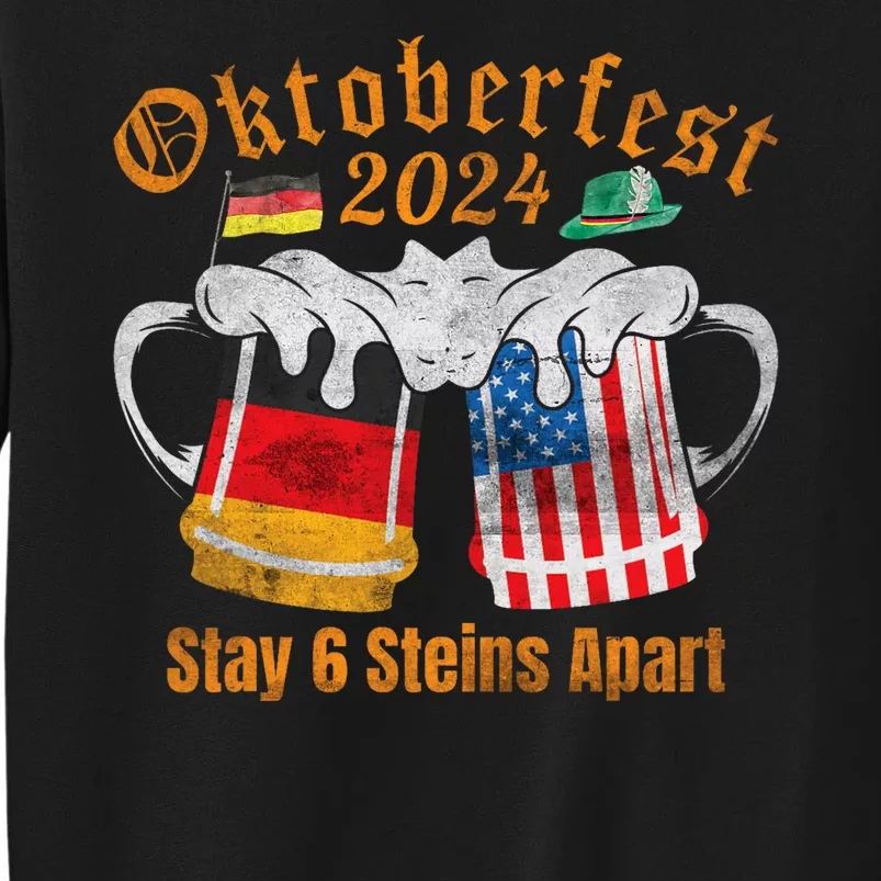 Oktoberfest 2024 6 Stein Apart Beer October Funny Drinking Tall Sweatshirt