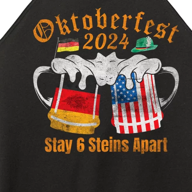 Oktoberfest 2024 6 Stein Apart Beer October Funny Drinking Women’s Perfect Tri Rocker Tank