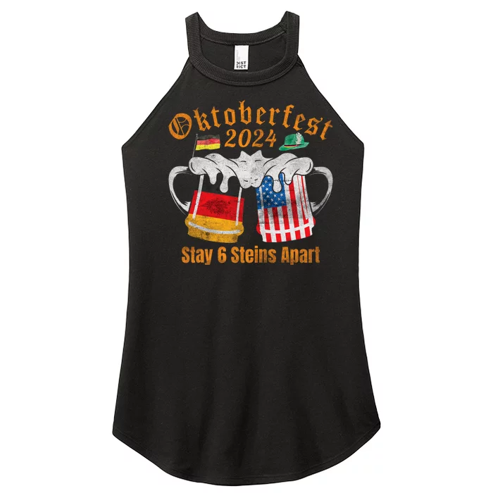 Oktoberfest 2024 6 Stein Apart Beer October Funny Drinking Women’s Perfect Tri Rocker Tank