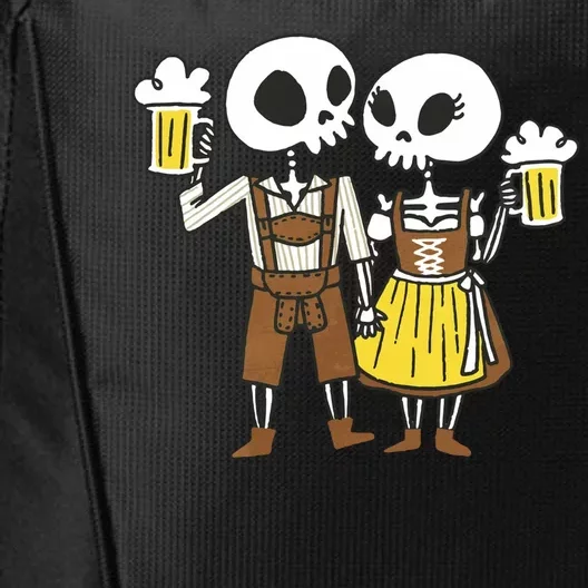 Oktoberfest 2023 Beer Drinking Skeleton Couple City Backpack