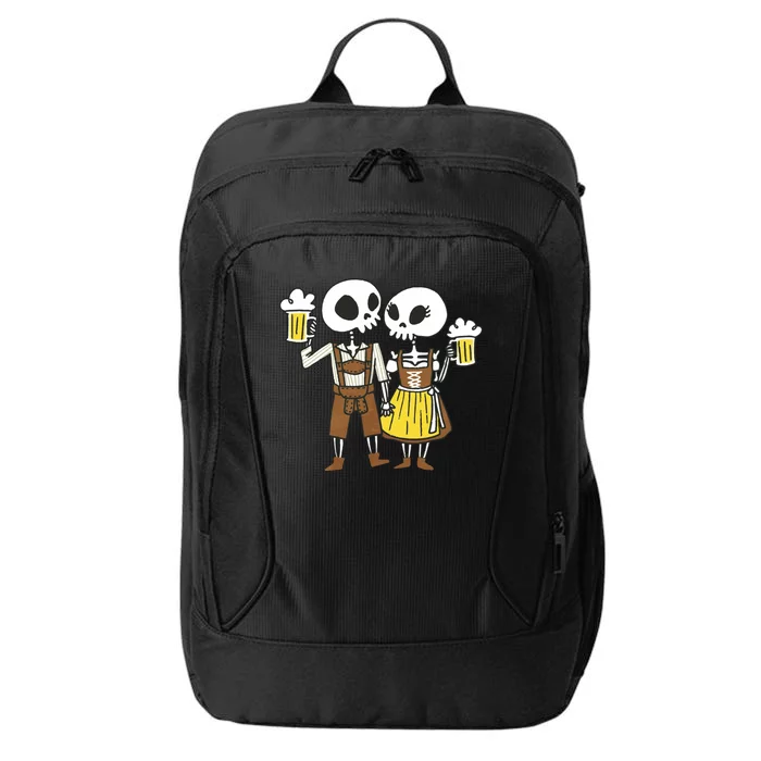 Oktoberfest 2023 Beer Drinking Skeleton Couple City Backpack