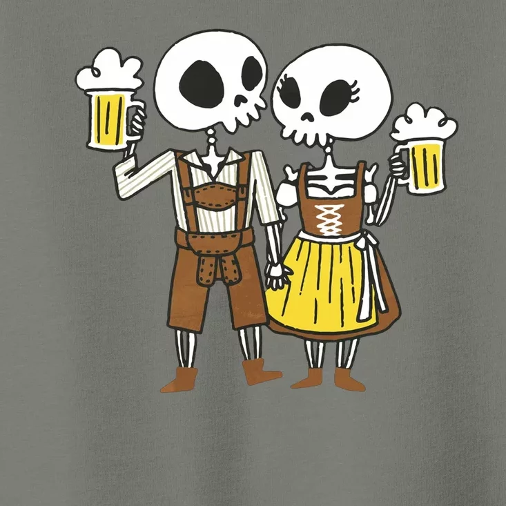 Oktoberfest 2023 Beer Drinking Skeleton Couple Toddler T-Shirt