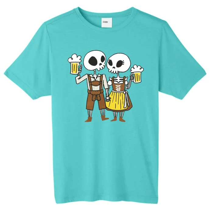 Oktoberfest 2023 Beer Drinking Skeleton Couple ChromaSoft Performance T-Shirt