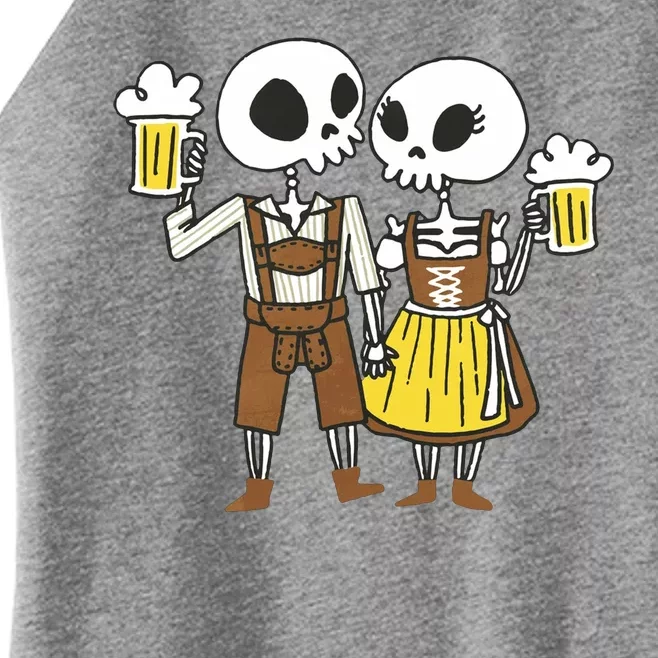 Oktoberfest 2023 Beer Drinking Skeleton Couple Women’s Perfect Tri Rocker Tank