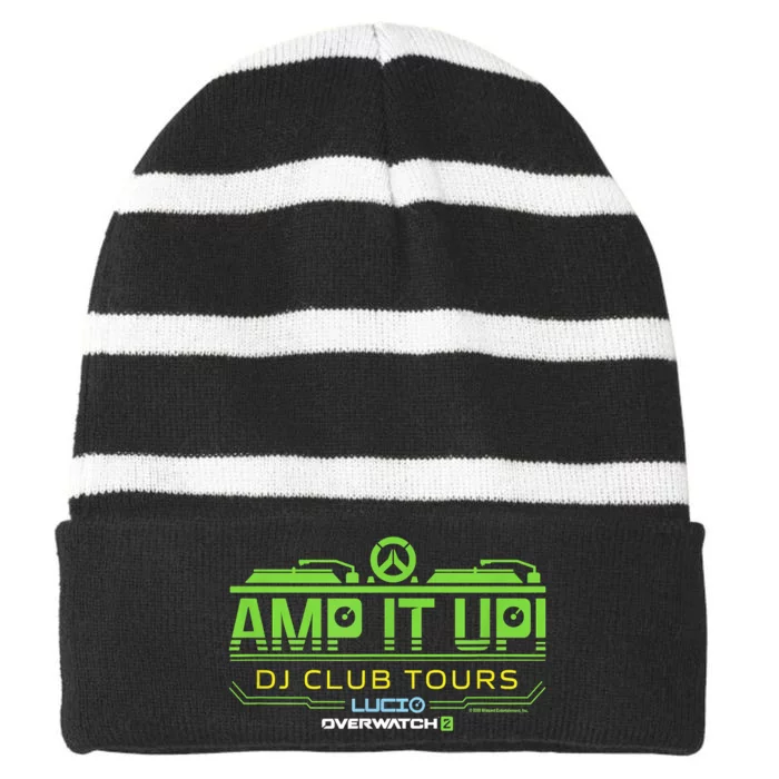 Overwatch 2 Lúcio Amp It Up DJ Club Tours Logo Striped Beanie with Solid Band