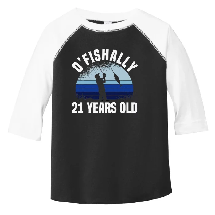 Ofishally 21 Years Old Fisherman 21st Birthday Fishing Toddler Fine Jersey T-Shirt