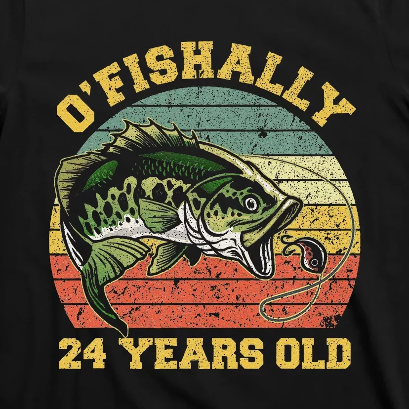 OFishally 24 Years Old Fishing Birthday Theme Party 24th T-Shirt