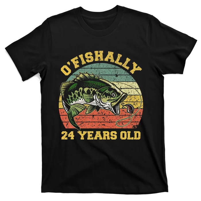 OFishally 24 Years Old Fishing Birthday Theme Party 24th T-Shirt