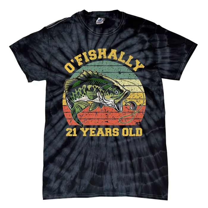 OFishally 21 Years Old Fishing Birthday Theme Party 21st Tie-Dye T-Shirt