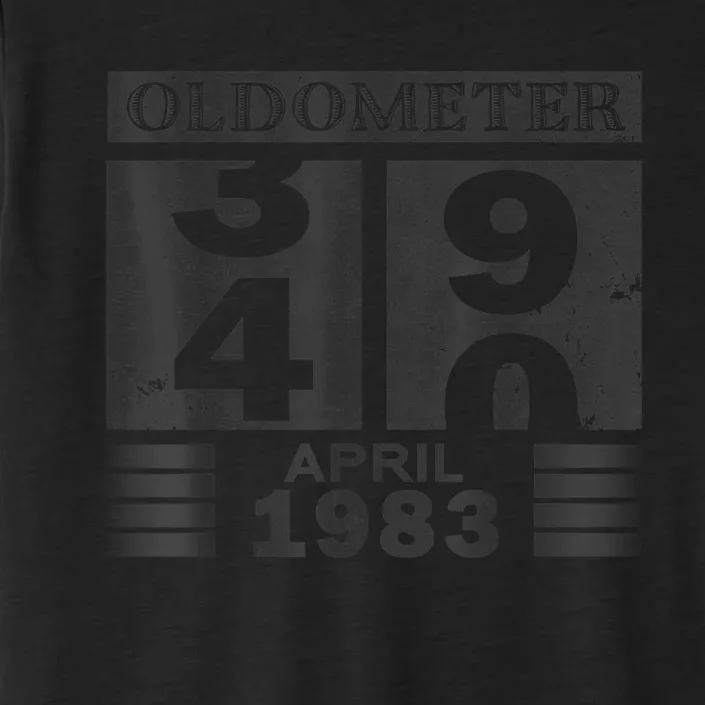 Oldometer 39-40 Born In April 1983 Funny 40th Birthday ChromaSoft Performance T-Shirt