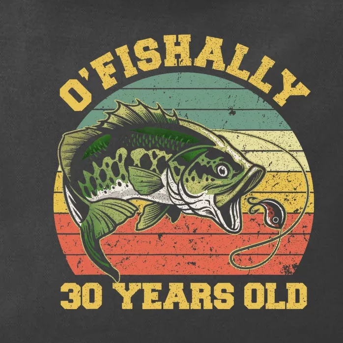 OFishally 30 Years Old Fishing Birthday Theme Party 30th Zip Tote Bag