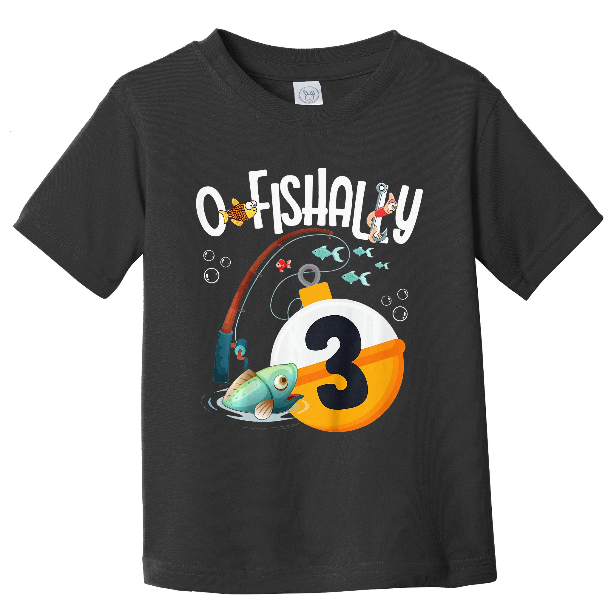 O'Fishally 3 Years Old Fishing Birthday Theme Party 3rd Toddler T-Shirt