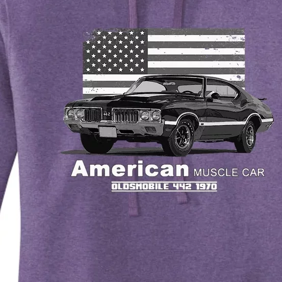 Oldsmobile 442 American Muscle Car 60s 70s Old Is Gold Women's Pullover Hoodie