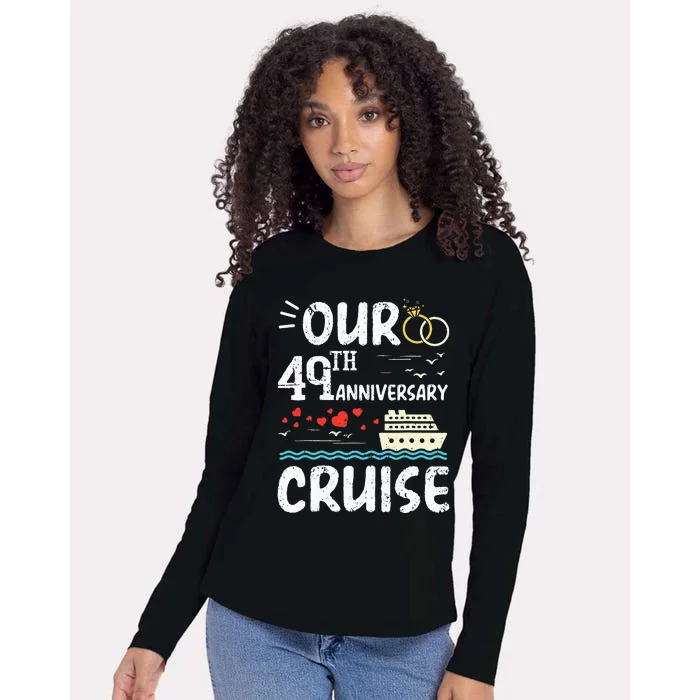 Our 49th Anniversary Cruise Trip Wedding Husband Wife Couple Womens Cotton Relaxed Long Sleeve T-Shirt