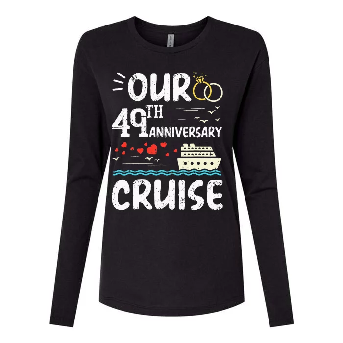 Our 49th Anniversary Cruise Trip Wedding Husband Wife Couple Womens Cotton Relaxed Long Sleeve T-Shirt