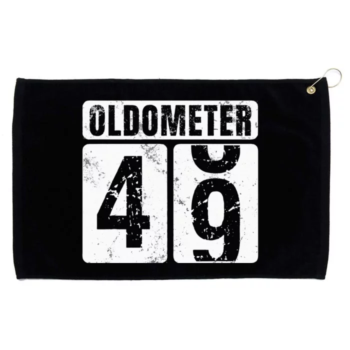 Oldometer 49 Vintage Funny 49th Birthday Gift Idea Grommeted Golf Towel