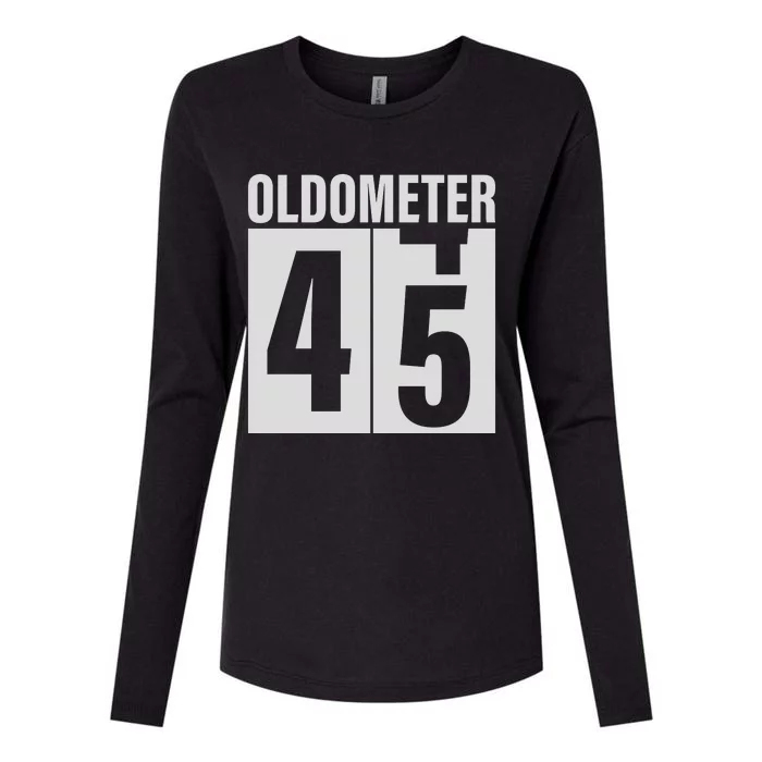 Oldometer 45 Years Fun Womens Cotton Relaxed Long Sleeve T-Shirt