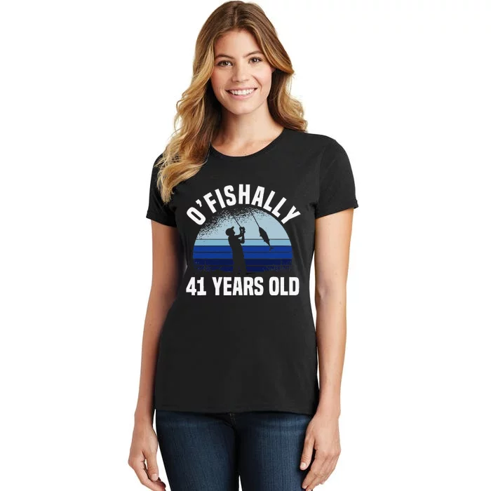 Ofishally 41 Years Old Fisherman 41st Birthday Fishing Women's T-Shirt