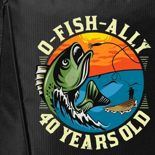 Ofishally 40 Years Old 40th Birthday Fishing City Backpack