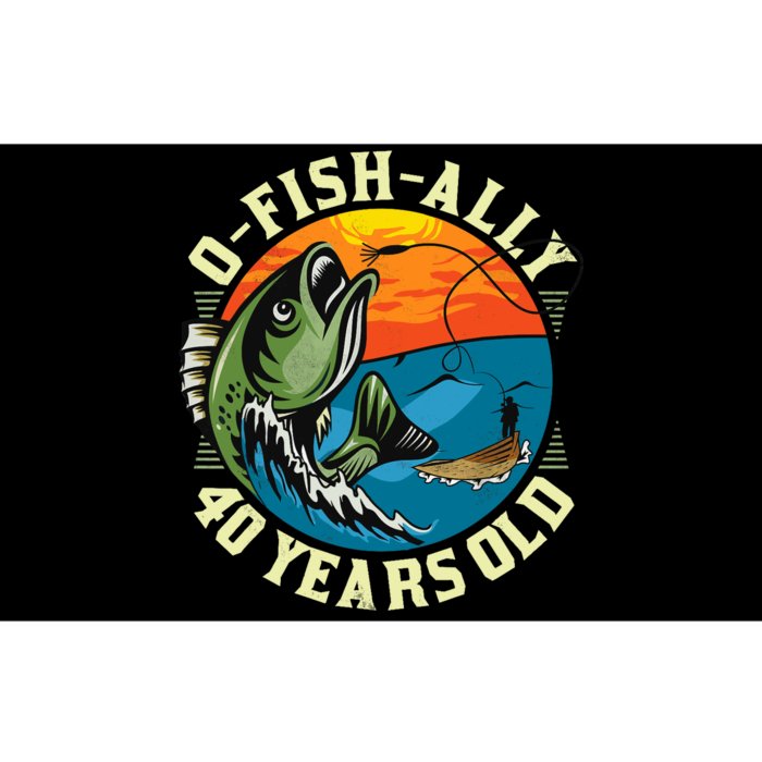 Ofishally 40 Years Old 40th Birthday Fishing Bumper Sticker