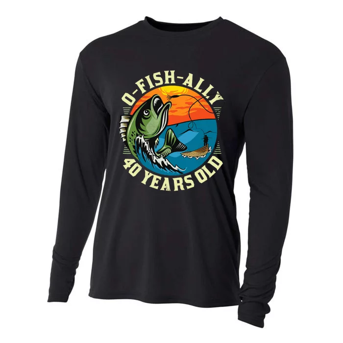 Ofishally 40 Years Old 40th Birthday Fishing Cooling Performance Long Sleeve Crew