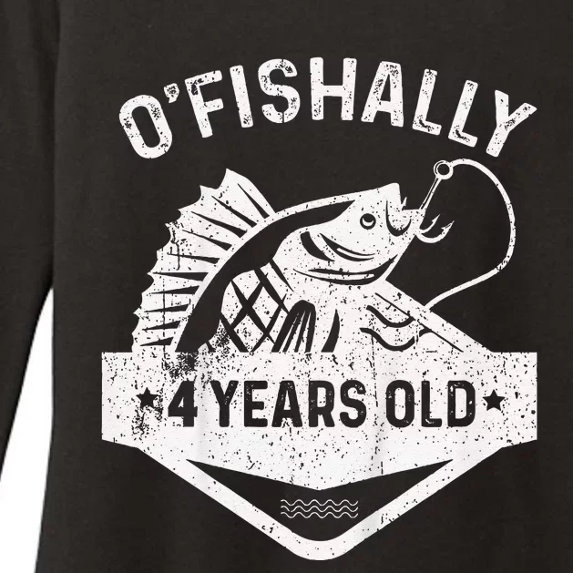 Ofishally 4 Years Old Funny Officially 4th Bday Fishing Womens CVC Long Sleeve Shirt