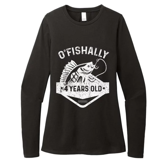 Ofishally 4 Years Old Funny Officially 4th Bday Fishing Womens CVC Long Sleeve Shirt