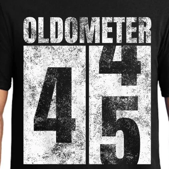 Oldometer 44-45 yrs old Man Woman Bday Graphic 45th Birthday Pajama Set