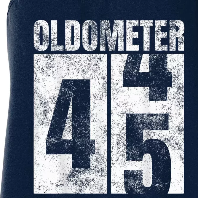 Oldometer 44-45 yrs old Man Woman Bday Graphic 45th Birthday Women's Racerback Tank