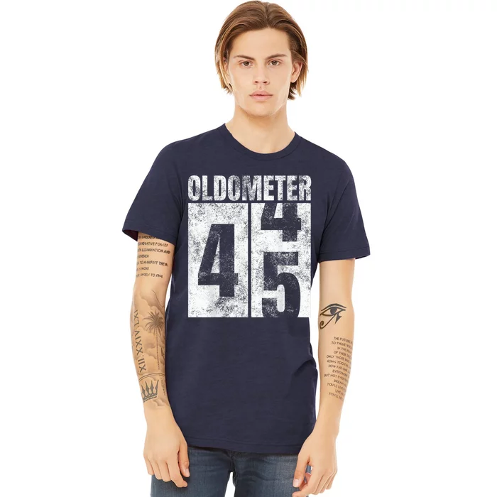 Oldometer 44-45 yrs old Man Woman Bday Graphic 45th Birthday Premium T-Shirt