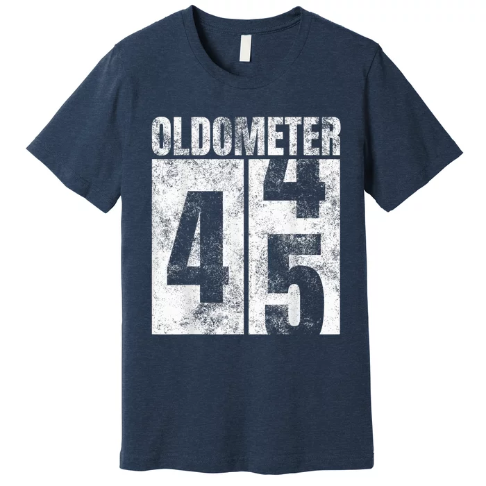 Oldometer 44-45 yrs old Man Woman Bday Graphic 45th Birthday Premium T-Shirt