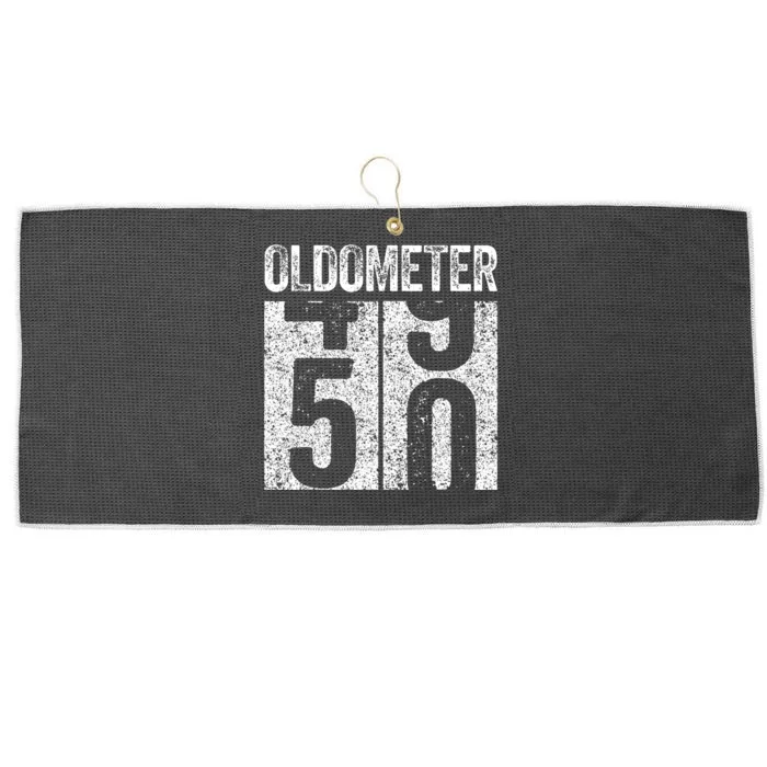 Oldometer 50 50th Birthday Large Microfiber Waffle Golf Towel