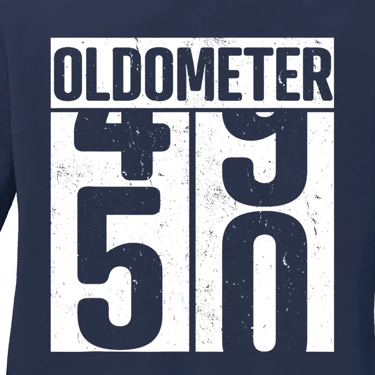 Oldometer 50 50th Birthday Oldometer Ladies Long Sleeve Shirt