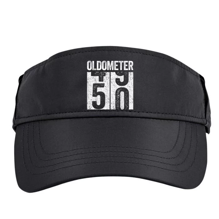 Oldometer 50 50th Birthday Shirt shirt Adult Drive Performance Visor