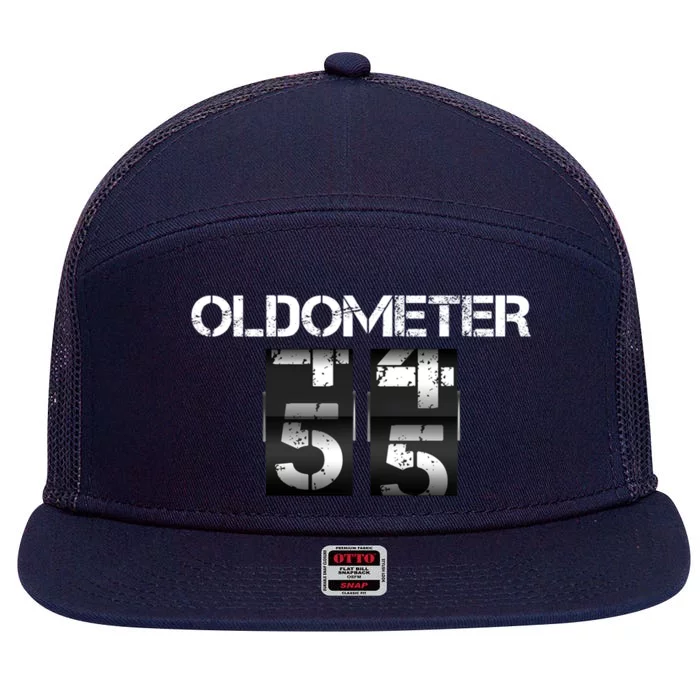 Odometer 55th Birthday Party 55 Years Old Joke Cars Bgiftday Cool Gift 7 Panel Mesh Trucker Snapback Hat