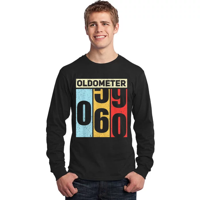 Oldometer 59-60 Funny 60th Birthday Odometer Gift Oldometer Tall Long Sleeve T-Shirt