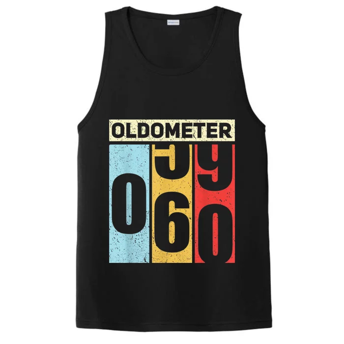 Oldometer 59-60 Funny 60th Birthday Odometer Gift Oldometer Performance Tank