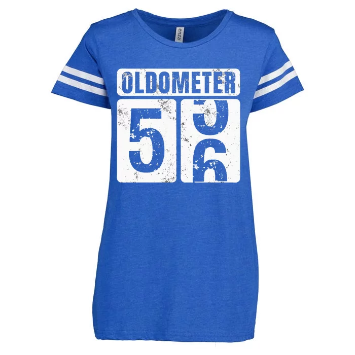 Oldometer 56 Vintage Funny 56th Birthday Gift Idea Enza Ladies Jersey Football T-Shirt