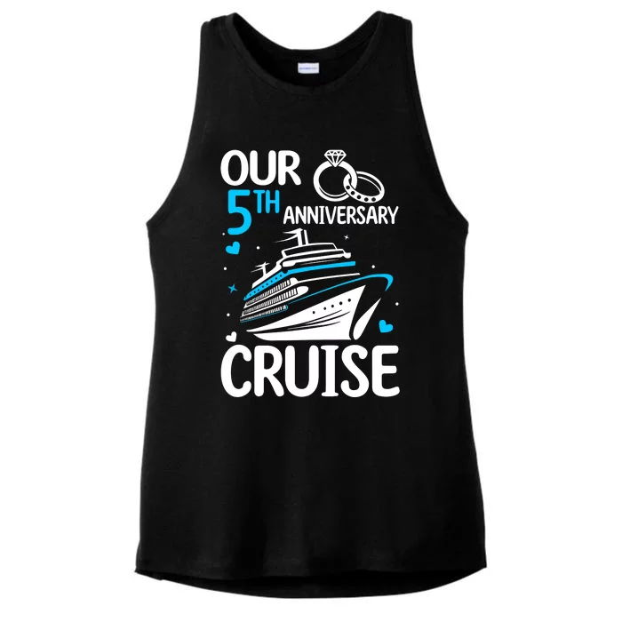 Our 5th Wedding Anniversary Cruise 5 Years Anniversary Ladies Tri-Blend Wicking Tank