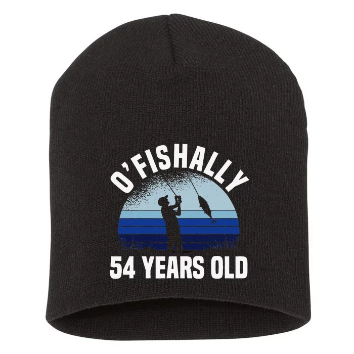 Ofishally 54 Years Old Fisherman 54th Birthday Fishing Short Acrylic Beanie